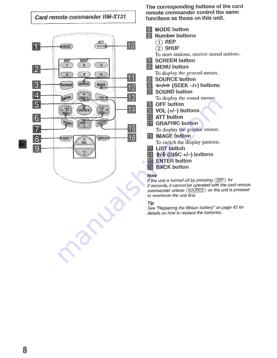 Sony MEX-SDI Operating Instructions Manual Download Page 8