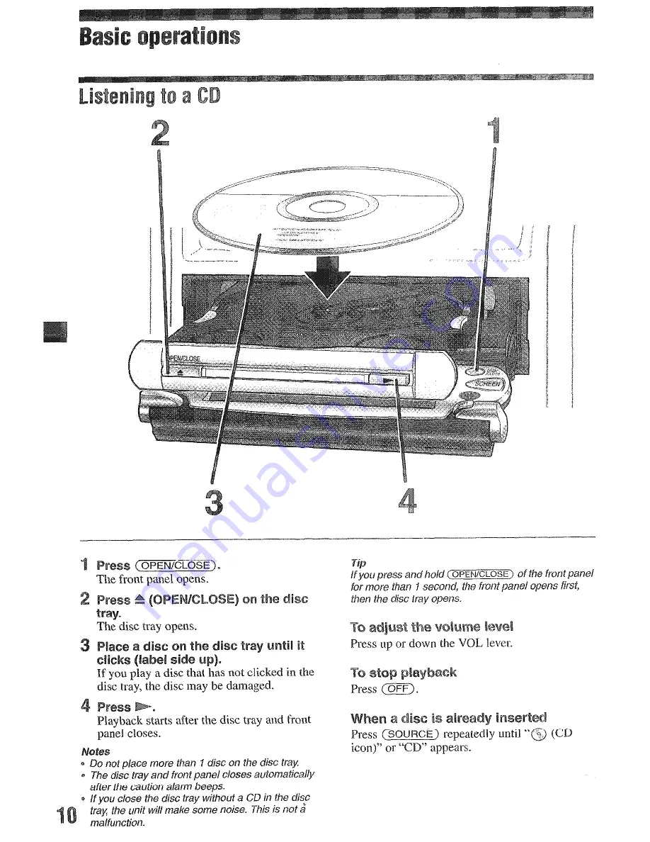 Sony MEX-SDI Operating Instructions Manual Download Page 10