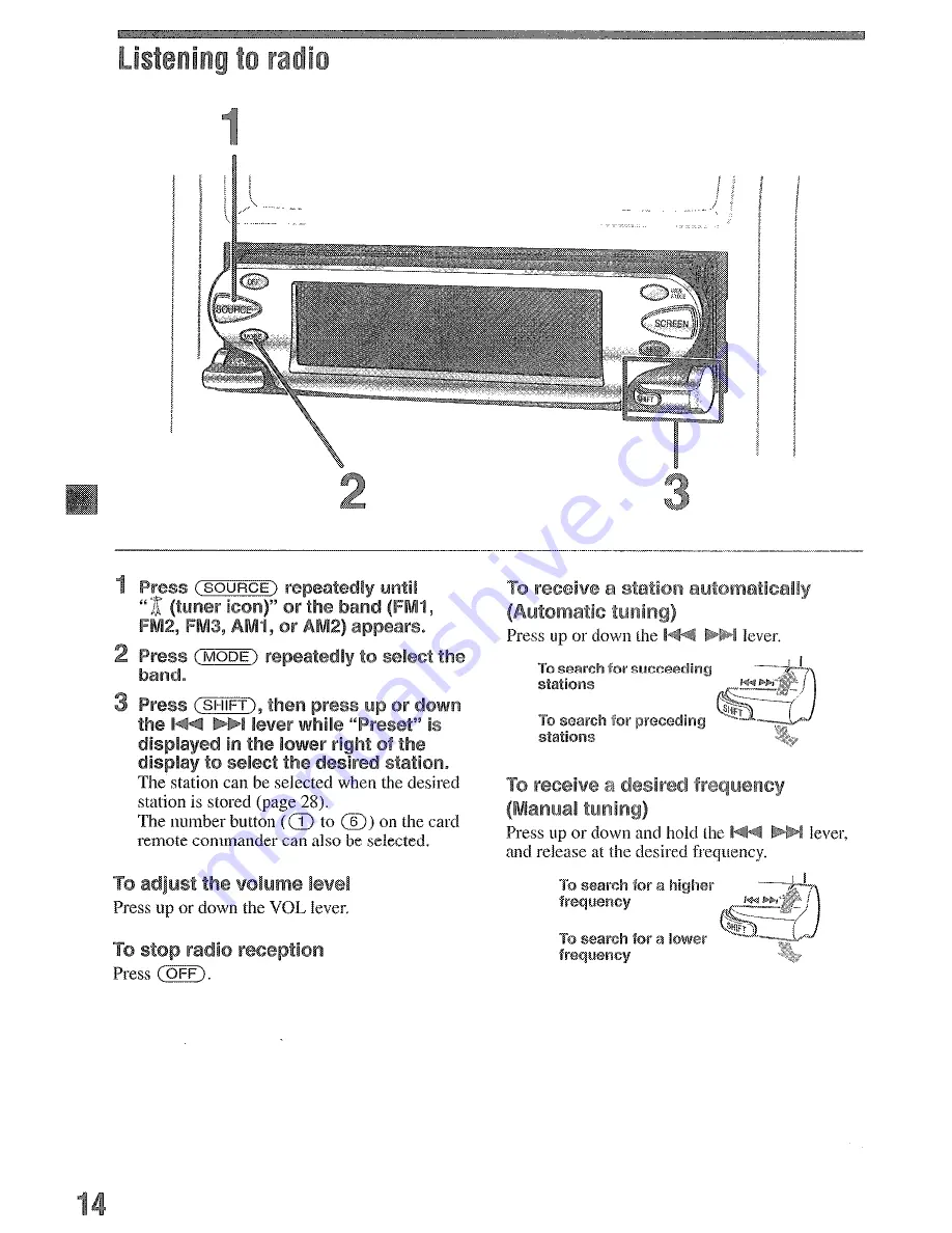 Sony MEX-SDI Operating Instructions Manual Download Page 14