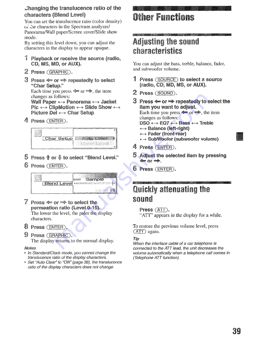 Sony MEX-SDI Operating Instructions Manual Download Page 39