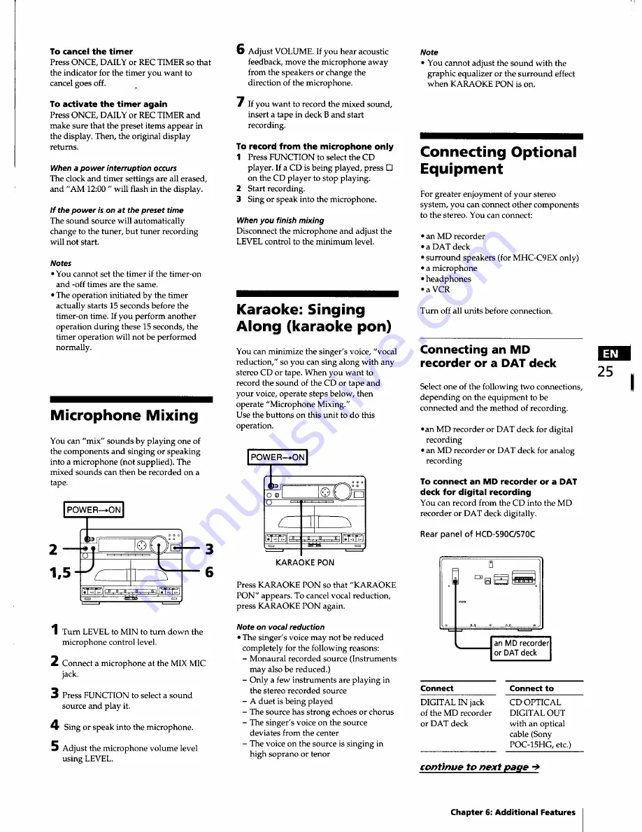 Sony MHC-C7EX Operating Instructions Manual Download Page 25