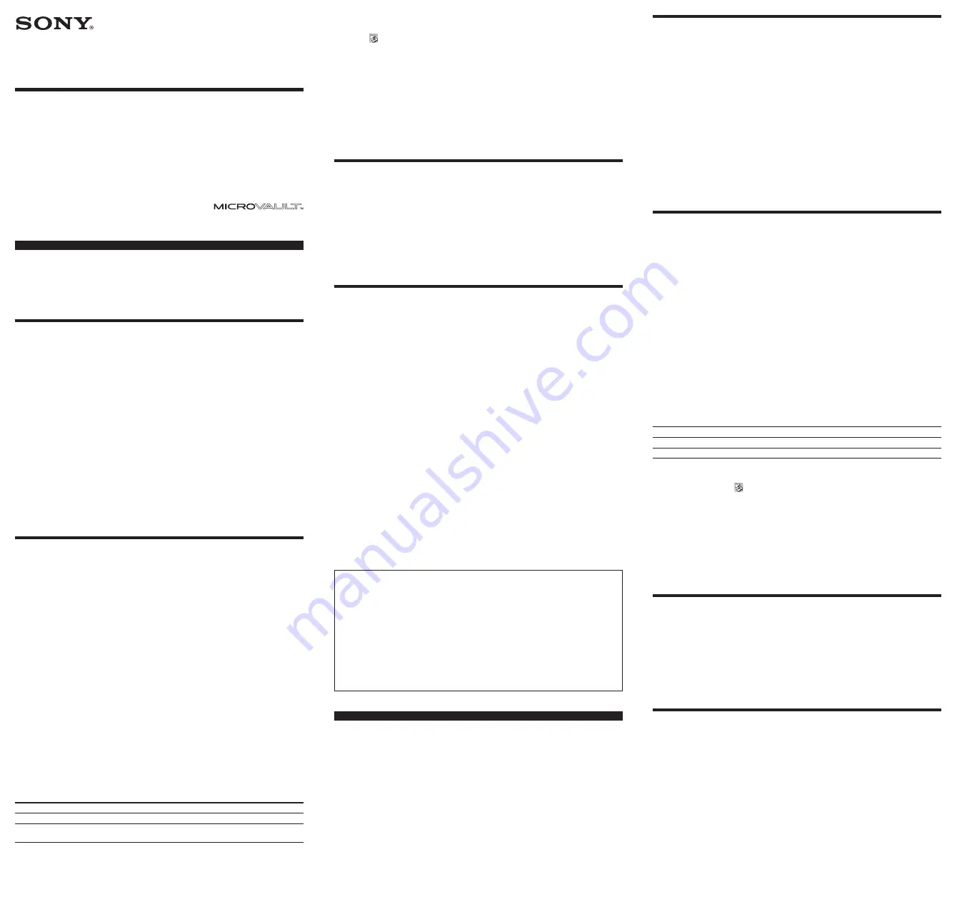 Sony Microvault USM512J Operating Instructions Download Page 1