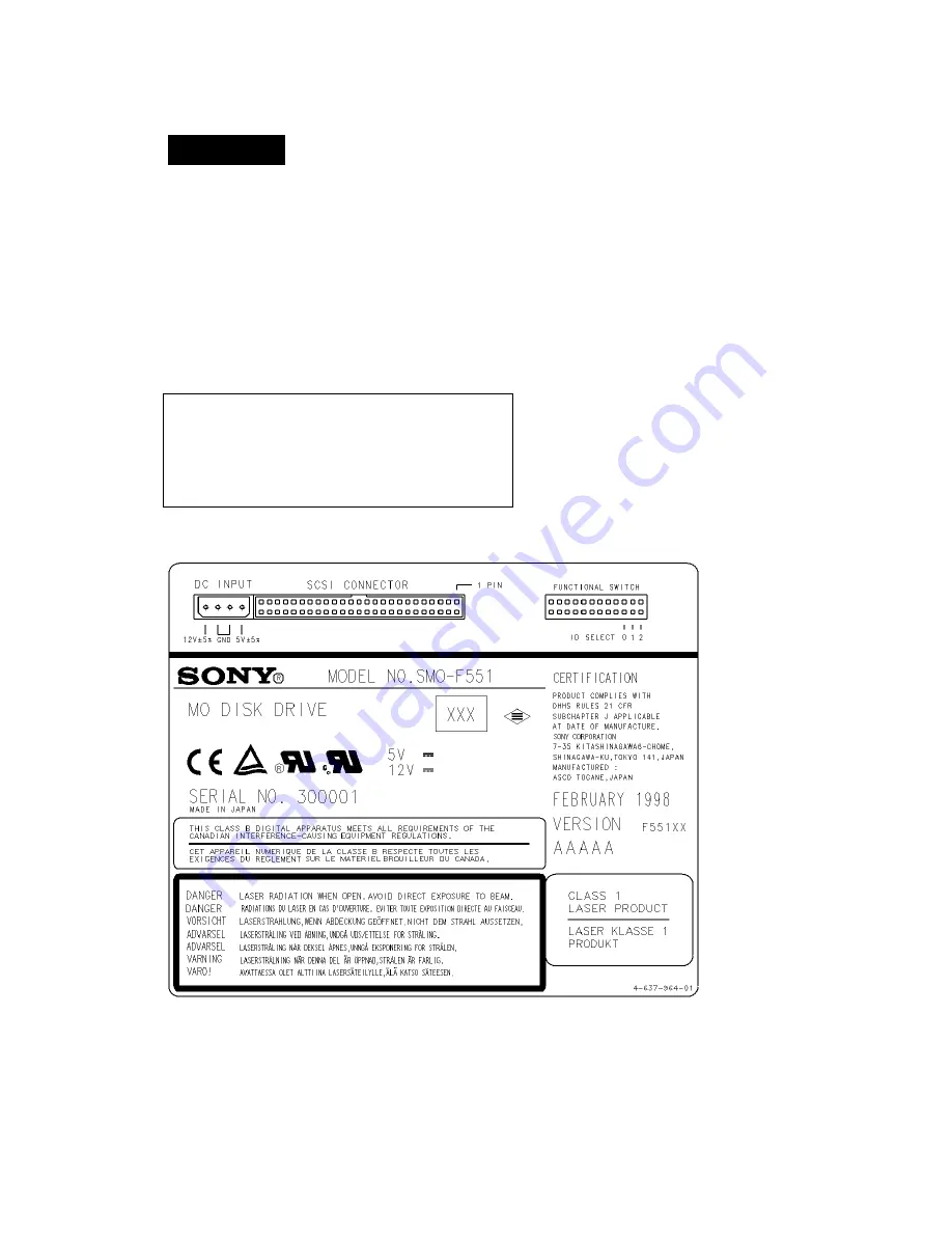 Sony MO DISK DRIVE SMO-F551 Technical Manual Download Page 3