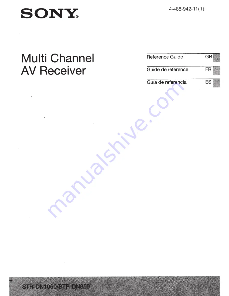 Sony Multi Channel AV Receiver Скачать руководство пользователя страница 3