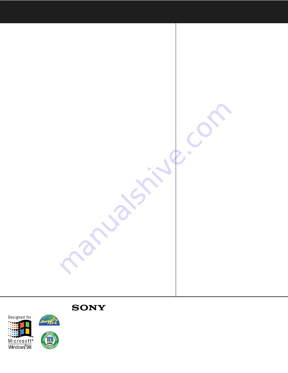 Sony Multiscan CPD-E100 Specifications Download Page 2