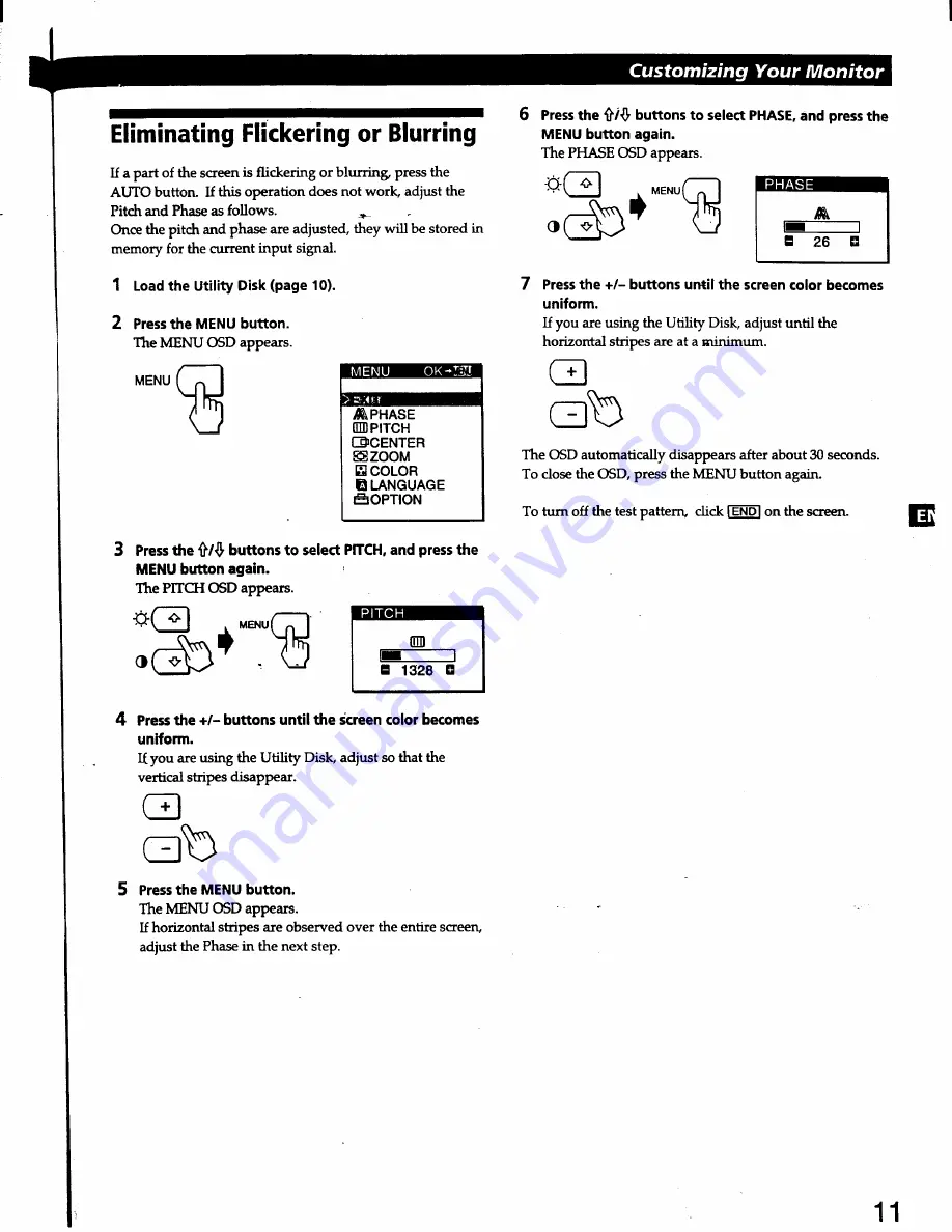 Sony Multiscan CPD-L133 Operating Instructions Manual Download Page 11