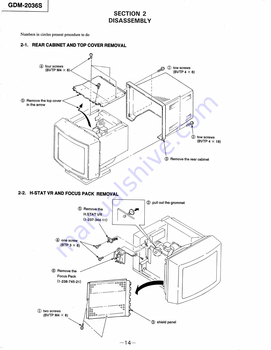 Sony Multiscan GDM-2036S Скачать руководство пользователя страница 14