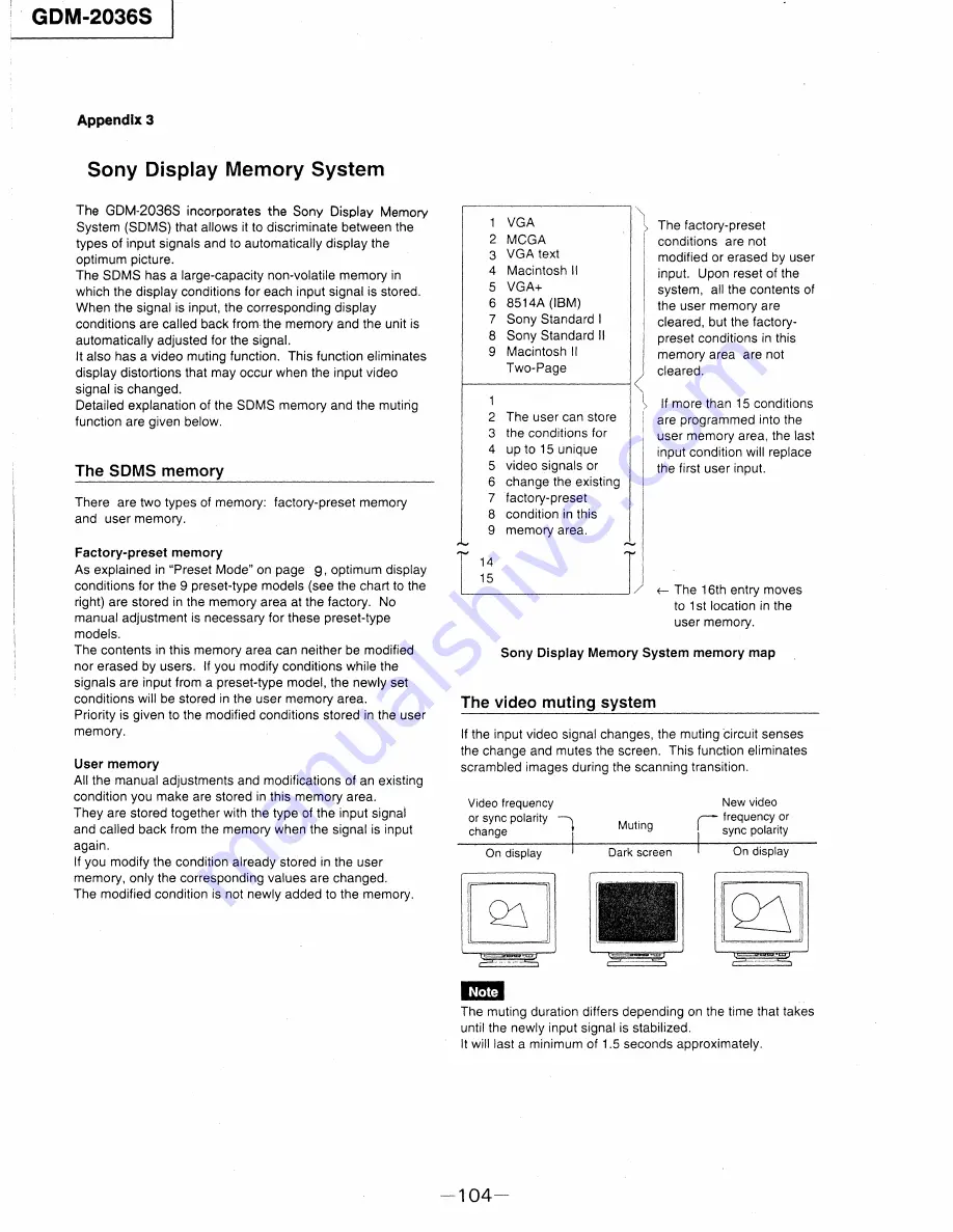 Sony Multiscan GDM-2036S Скачать руководство пользователя страница 104