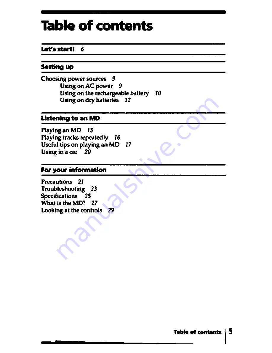 Sony MZ-E2 Operating Instructions Manual Download Page 5