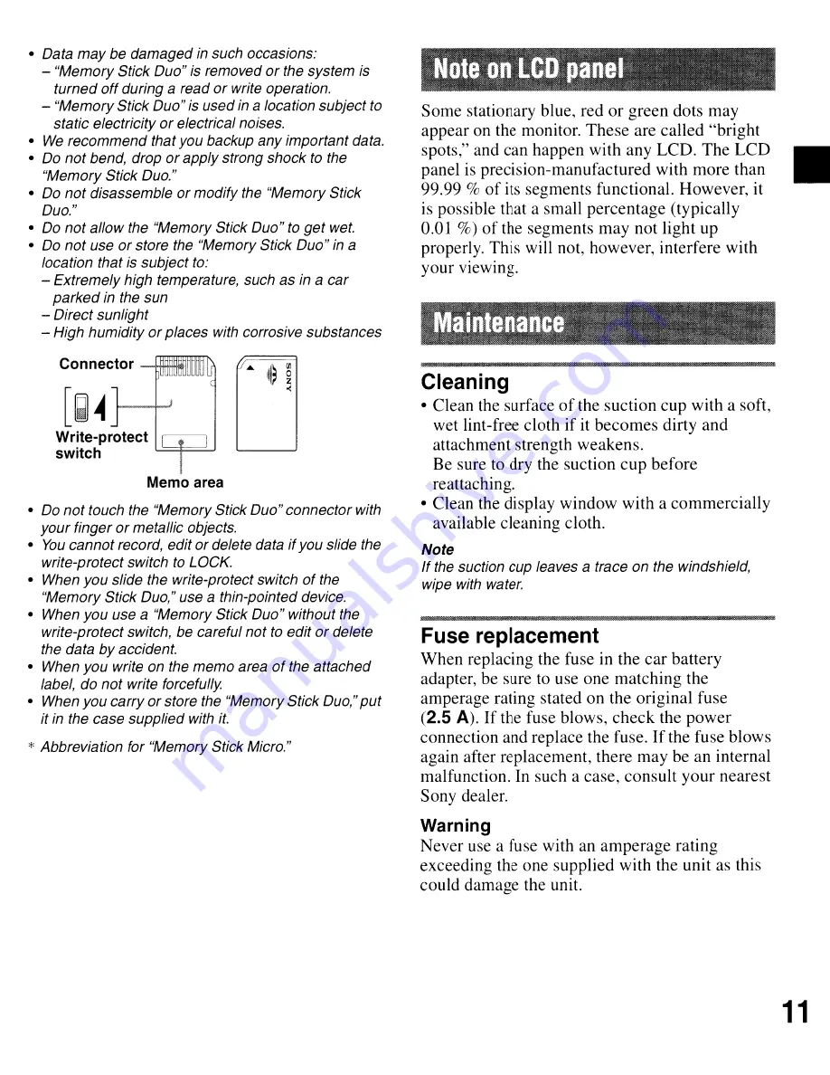 Sony nav-u Quick Start Manual Download Page 133