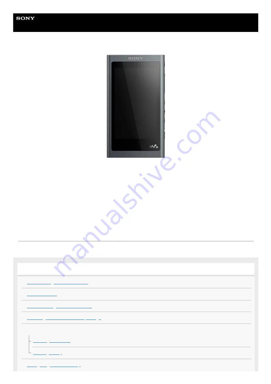 Sony NW-A55 Help Manual Download Page 1