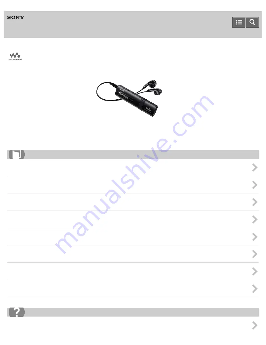 Sony NWZ-B183? NWZ-B183F Help Manual Download Page 1