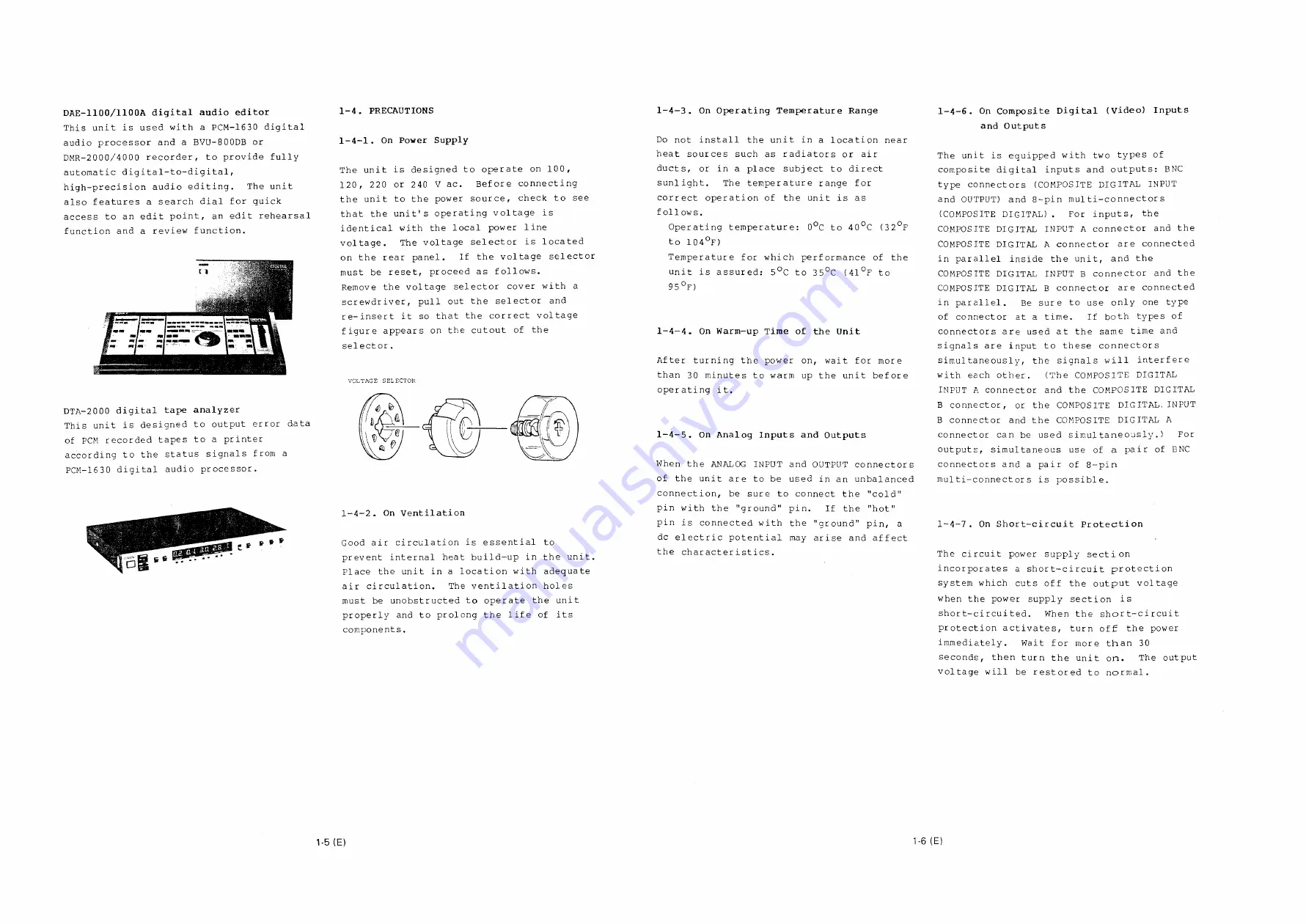 Sony PCM-1630 Operation And Maintenance Manual Download Page 9