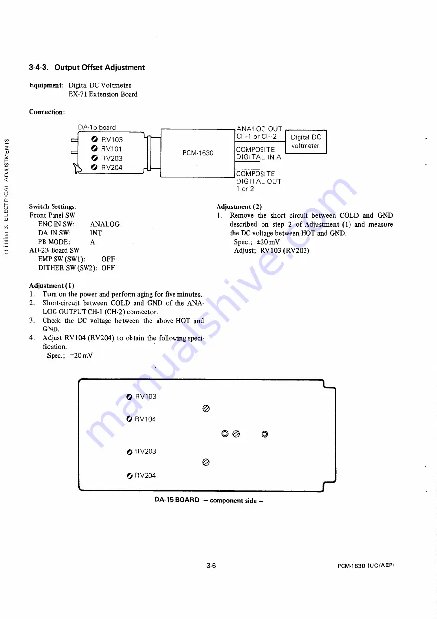 Sony PCM-1630 Operation And Maintenance Manual Download Page 42