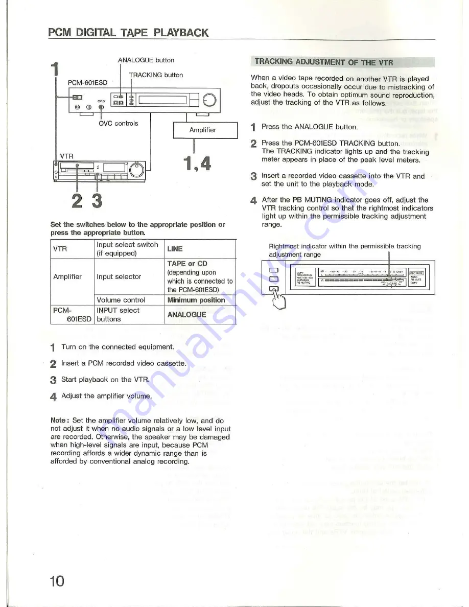 Sony PCM-601ESD Operating Instructions Manual Download Page 10