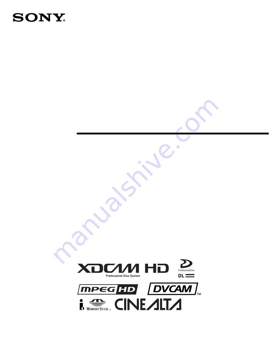 Sony PDW-F355L Operating Instructions Manual Download Page 1