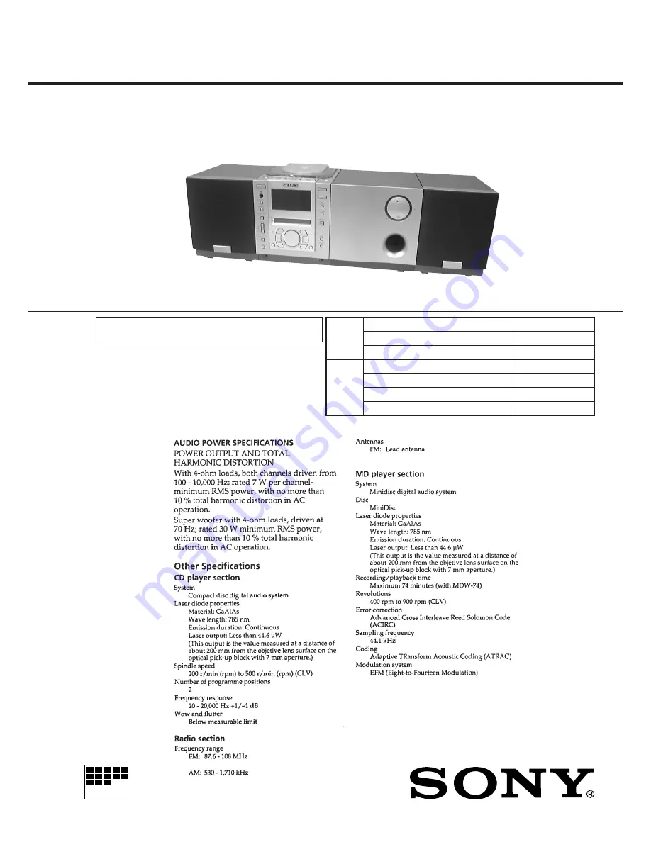 Sony PMC-MD55 - Md Boombox Скачать руководство пользователя страница 110