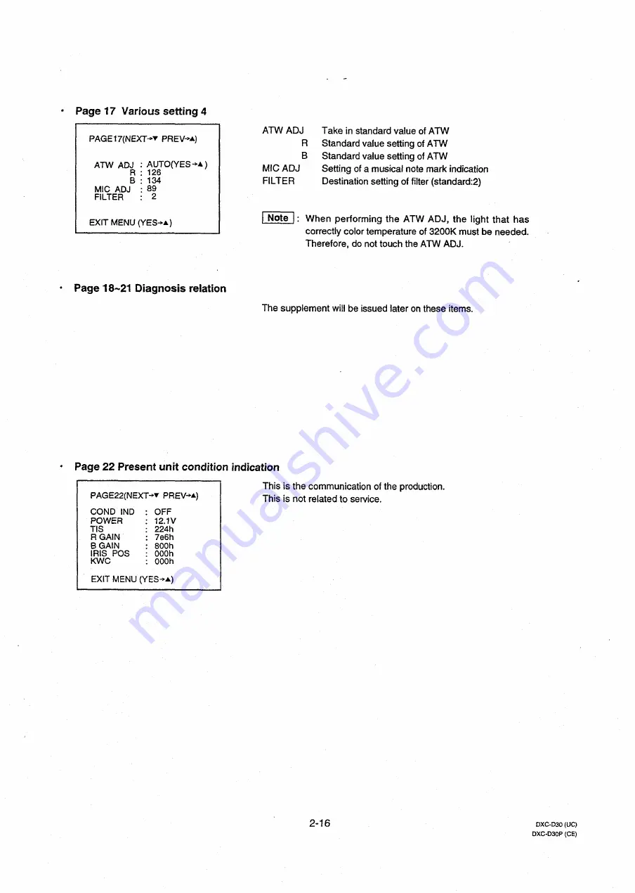 Sony PowerHAD DXC-D30 Service Manual Download Page 65