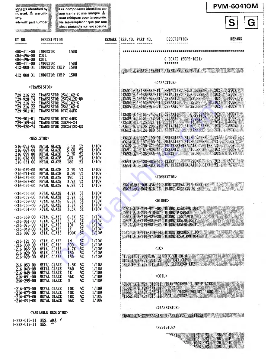 Sony PVM-6041QM Service Manual Download Page 73