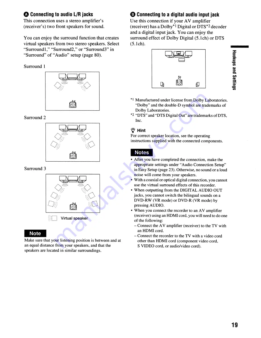 Sony RDR-GX355 - Tunerless DVD Recorder Operating Instructions Manual Download Page 19