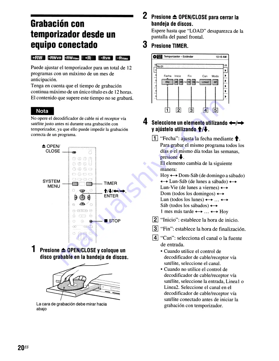 Sony RDR-GX355 - Tunerless DVD Recorder Operating Instructions Manual Download Page 126