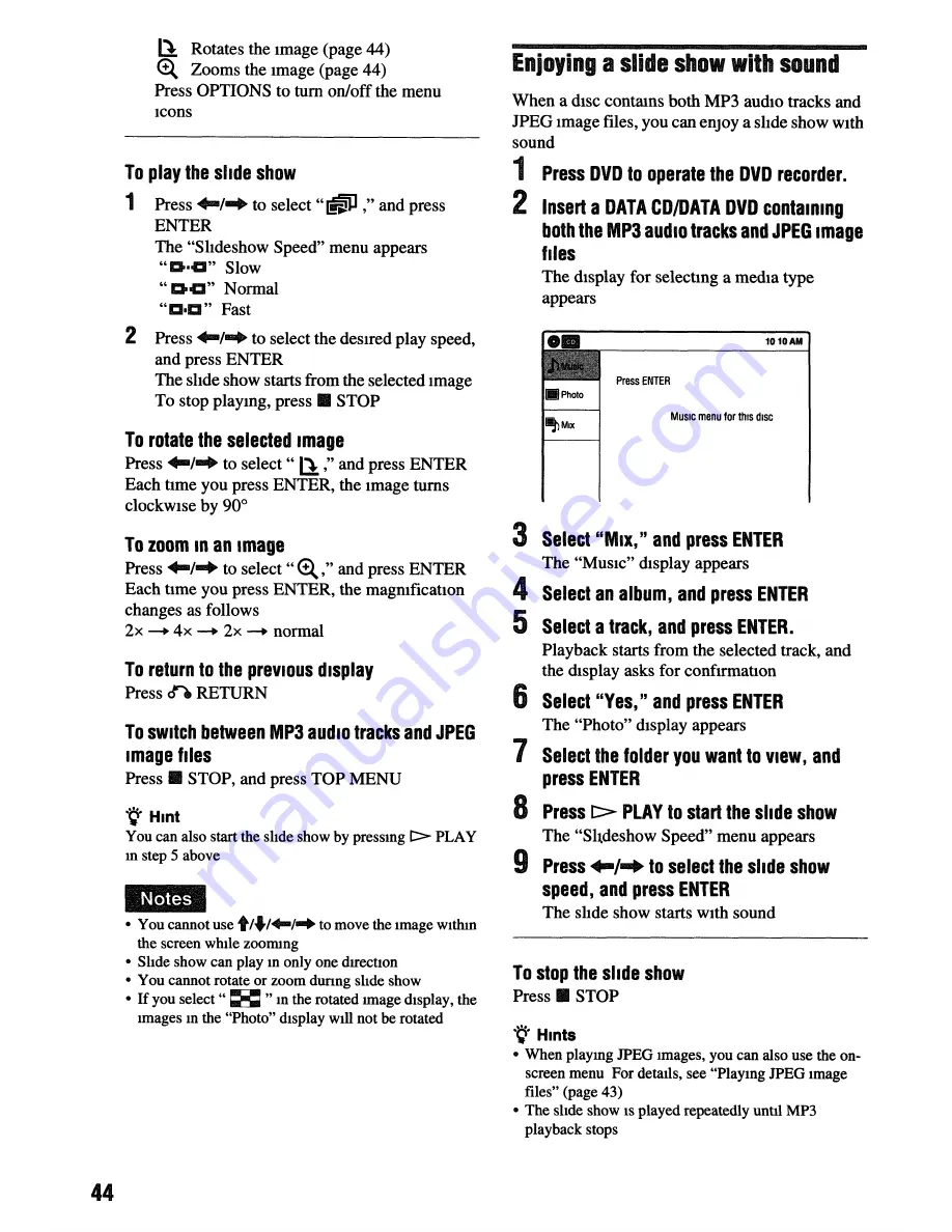 Sony RDR VXD655 - DVDr/ VCR Combo Operating Instructions Manual Download Page 44