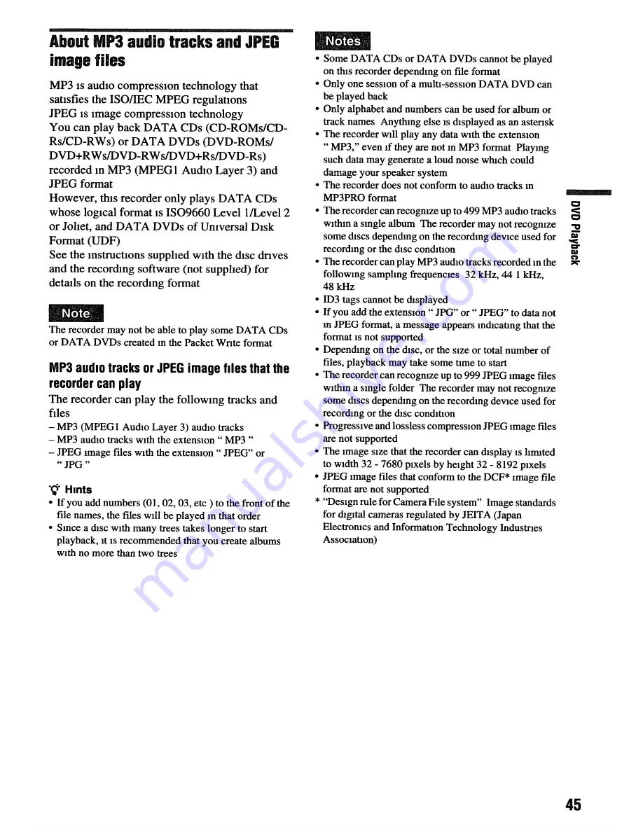 Sony RDR VXD655 - DVDr/ VCR Combo Operating Instructions Manual Download Page 45