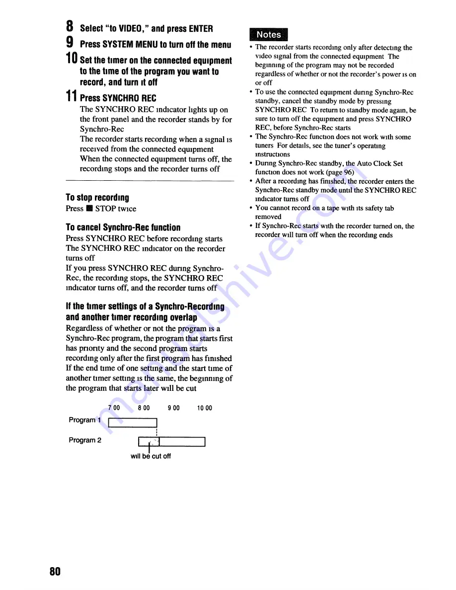 Sony RDR VXD655 - DVDr/ VCR Combo Operating Instructions Manual Download Page 80