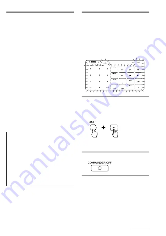 Sony RM-AV2500 - Integrated Remote Commander Operating Instructions Manual Download Page 19