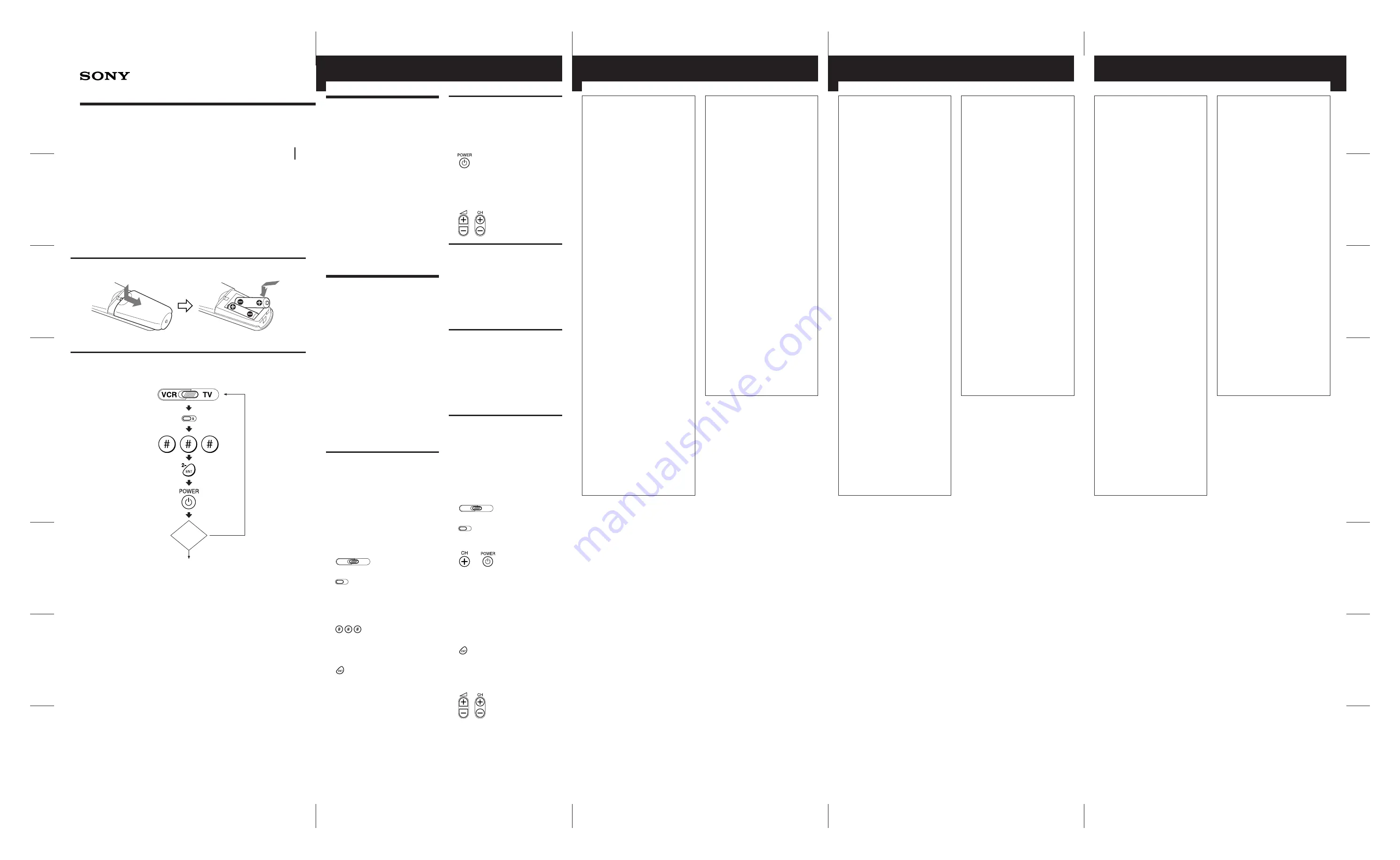 Sony rm-v8e Operating Instructions Download Page 1