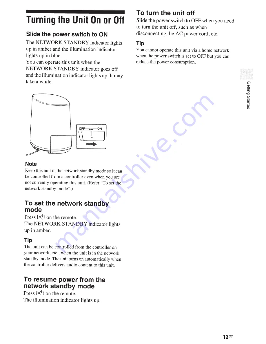 Sony SA-NS400 Operating Instructions Manual Download Page 13