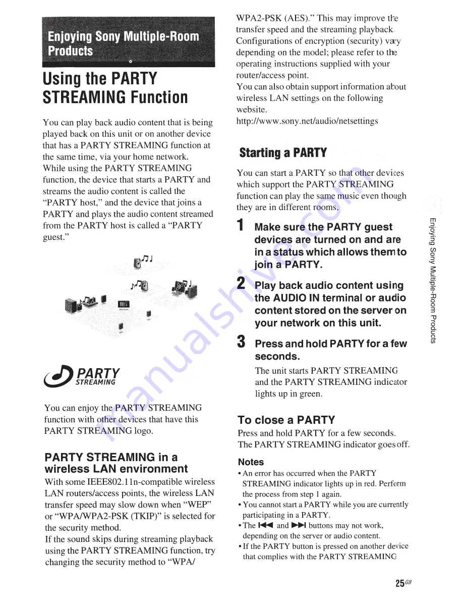 Sony SA-NS400 Operating Instructions Manual Download Page 25