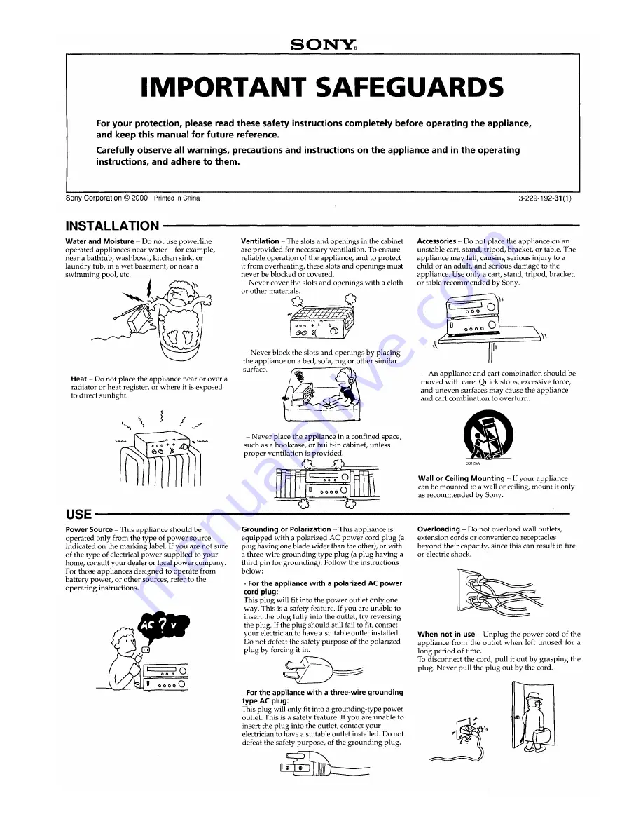 Sony SA-VE345 Owner'S Manual Download Page 4