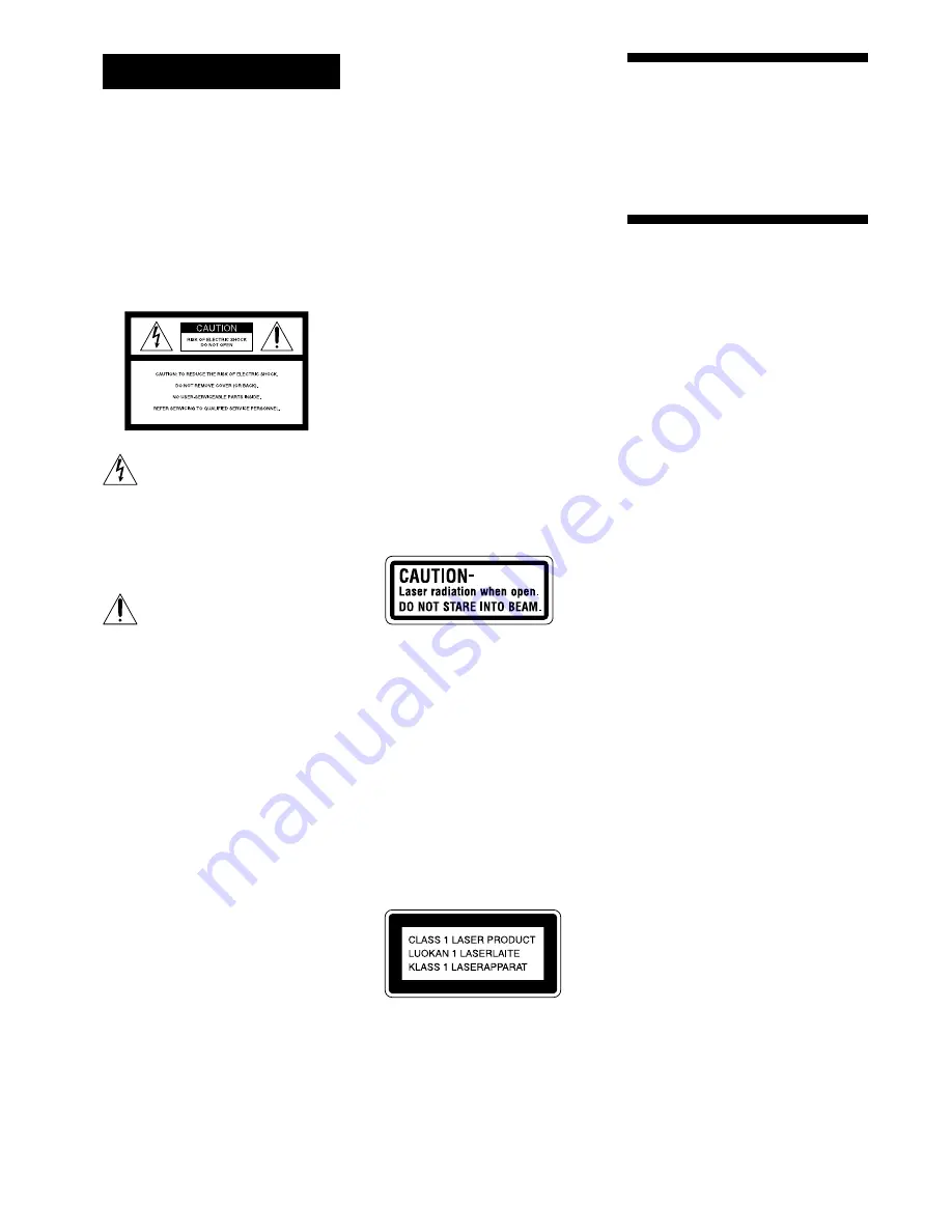 Sony SCD-777ES - Es Super Audio Cd Player Operating Instructions Manual Download Page 2