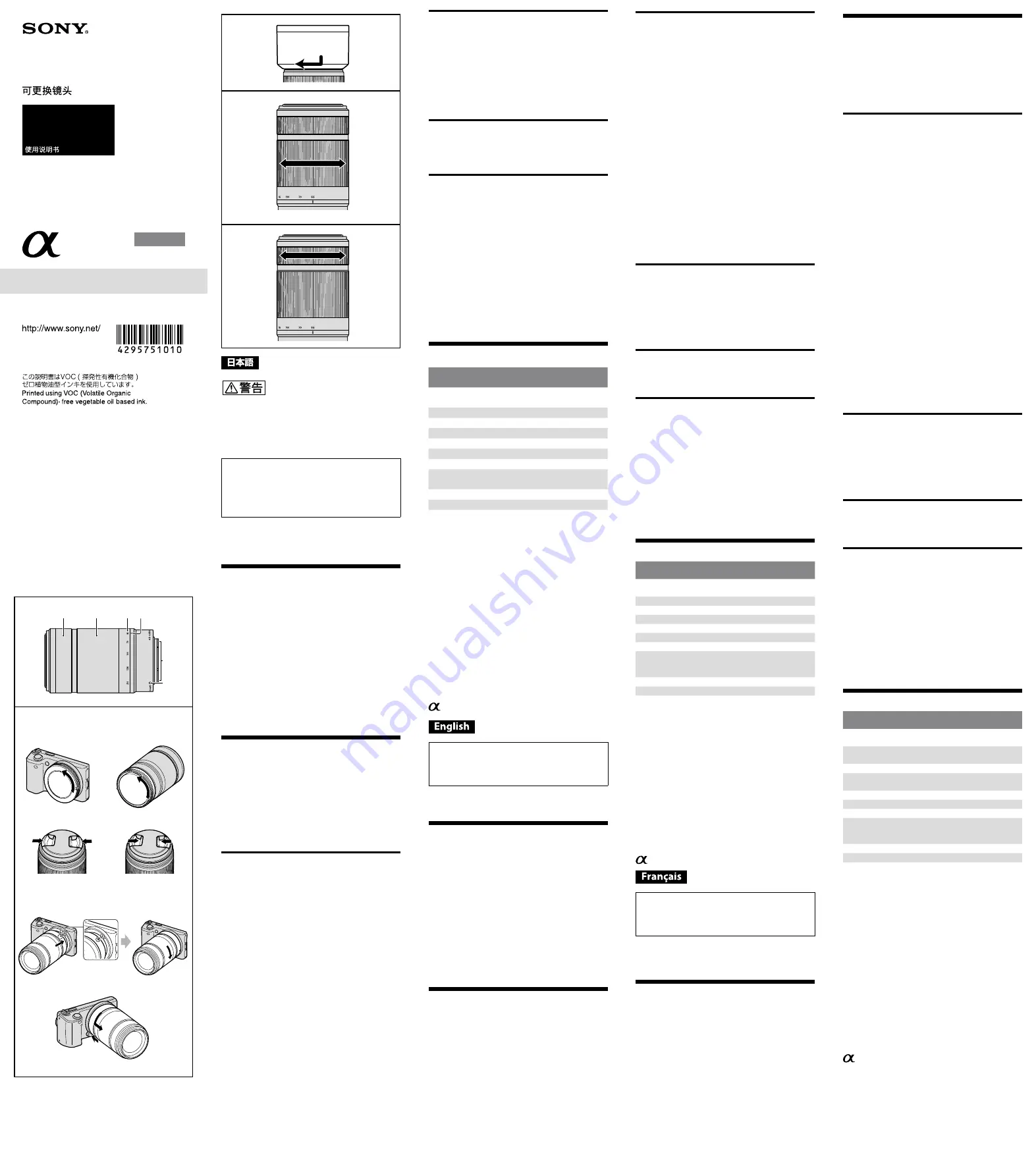 Sony SEL-55210 Operating Instructions Download Page 1