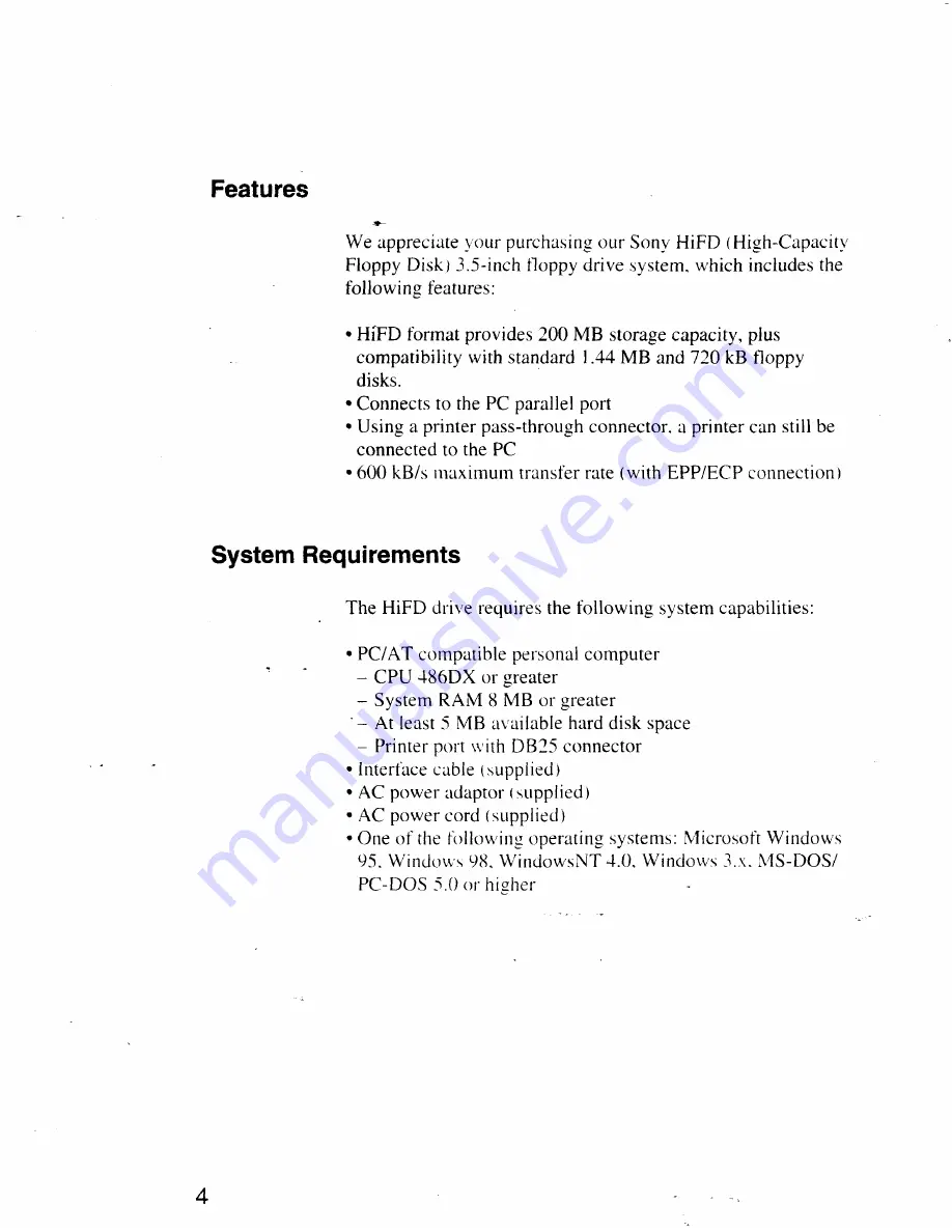 Sony SFD200S Скачать руководство пользователя страница 4