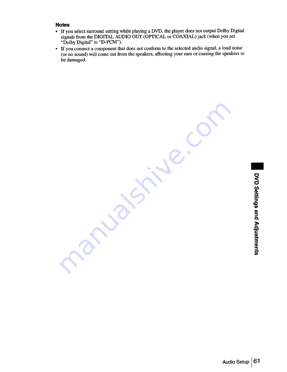 Sony SLV-D500P - Dvd Player/video Cassette Recorder Operating Instructions Manual Download Page 61