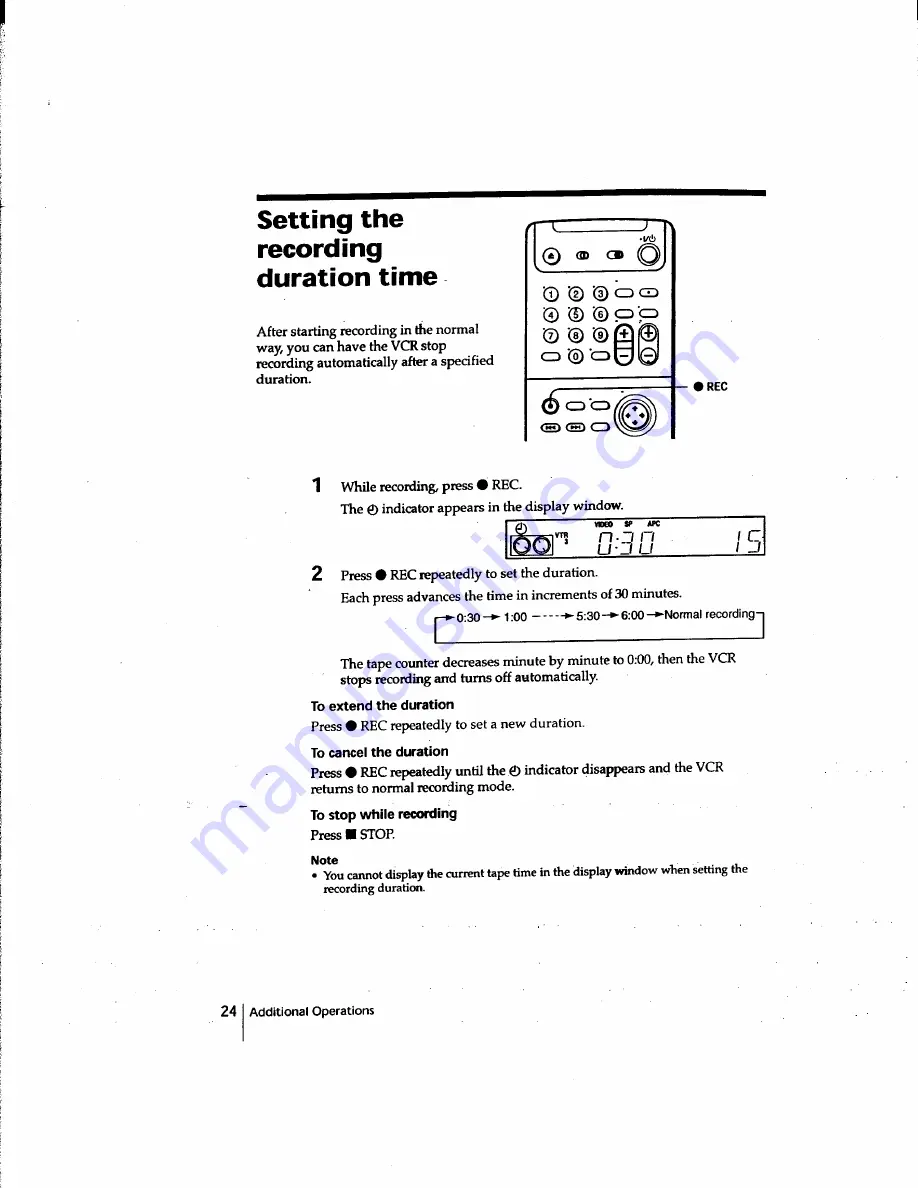 Sony SLV-M91HF - Video Cassette Recorder Operating Instructions Manual Download Page 24