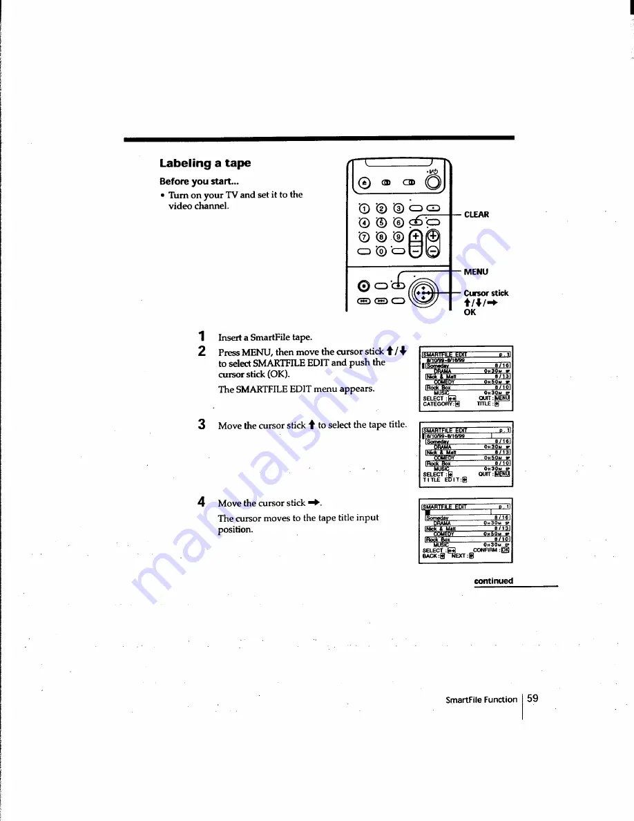 Sony SLV-M91HF - Video Cassette Recorder Скачать руководство пользователя страница 59