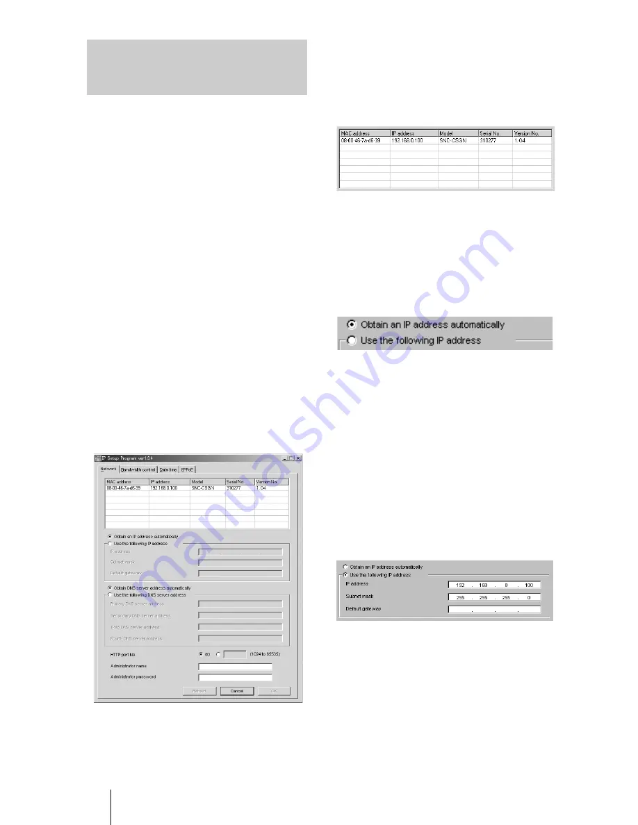 Sony SNC-CS3N Installation Manual Download Page 62