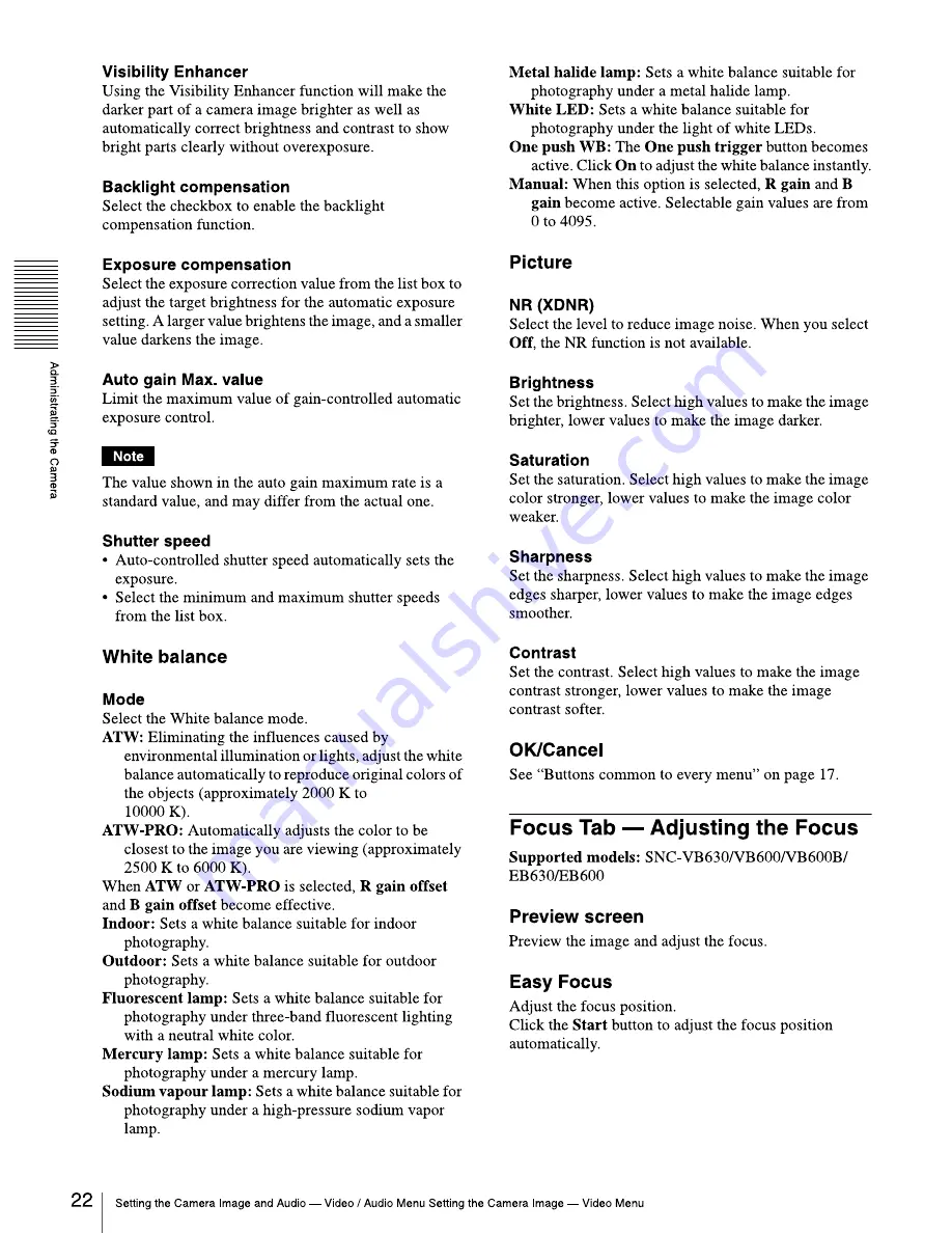 Sony SNC-EM601 User Manual Download Page 22