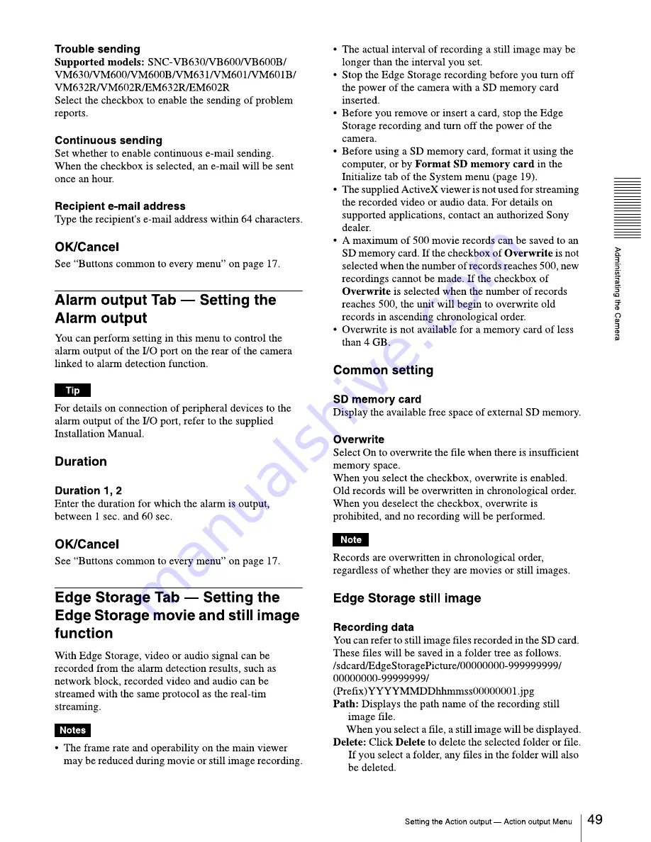 Sony SNC-EM601 User Manual Download Page 49