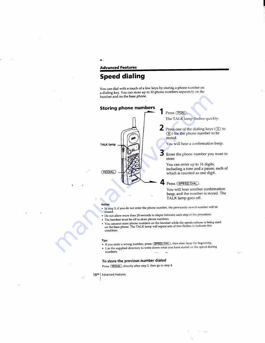 Sony SPP-935 - 900 Mhz Cordless Phone Скачать руководство пользователя страница 17