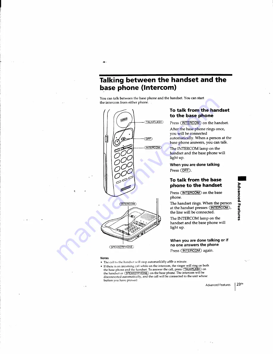 Sony SPP-935 - 900 Mhz Cordless Phone Operating Instructions Manual Download Page 24