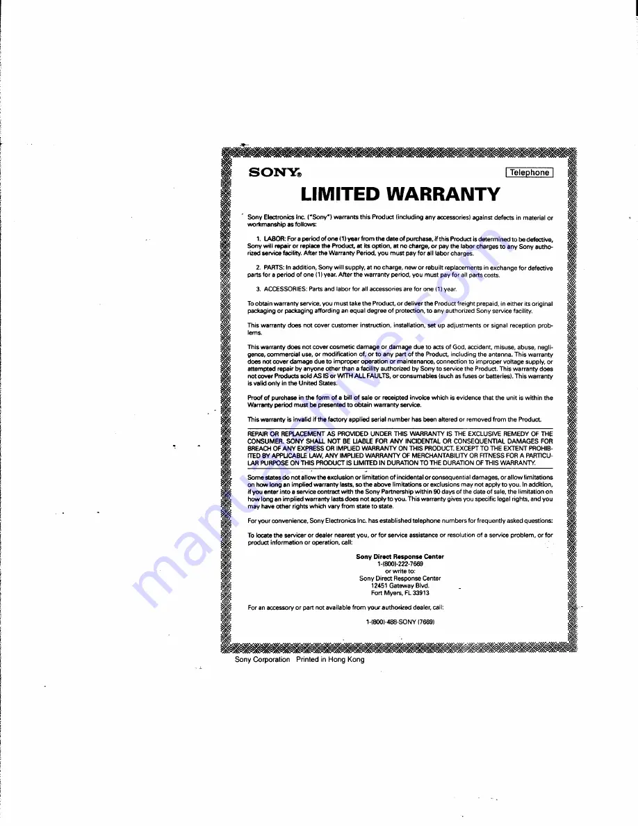 Sony SPP-935 - 900 Mhz Cordless Phone Operating Instructions Manual Download Page 32