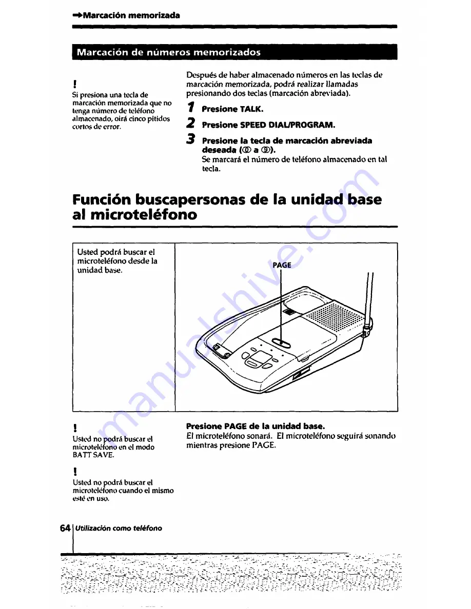 Sony SPP-A250 Primary Operating Instructions Manual Download Page 64