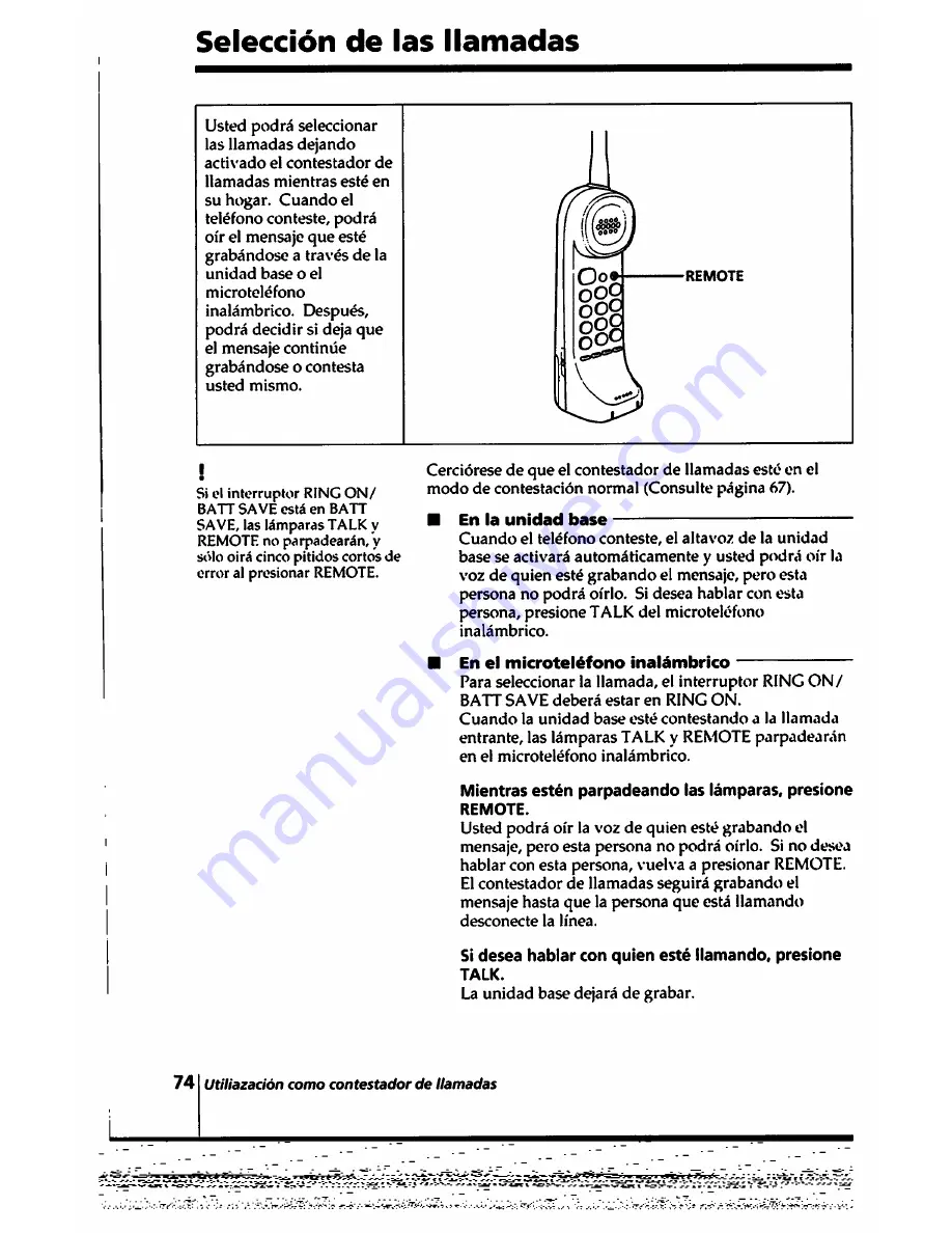 Sony SPP-A250 Primary Operating Instructions Manual Download Page 74