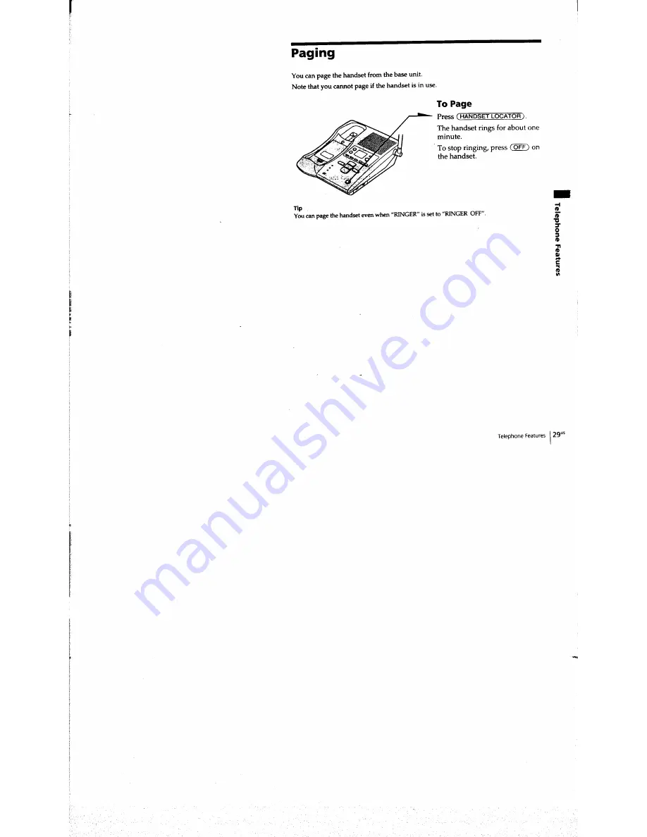 Sony SPP-A973 - Cordless Telephone With Answering System Operating Instructions Manual Download Page 29