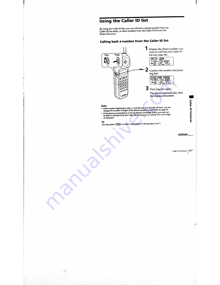 Sony SPP-A973 - Cordless Telephone With Answering System Скачать руководство пользователя страница 47