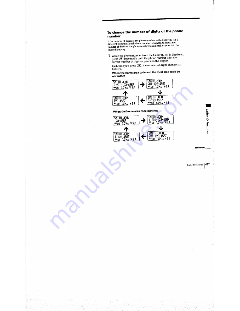 Sony SPP-A973 - Cordless Telephone With Answering System Operating Instructions Manual Download Page 49